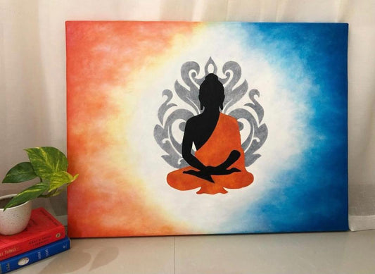 Embrace the Serenity: A Soulful Silhouette in Meditation (24" x 20") 2022