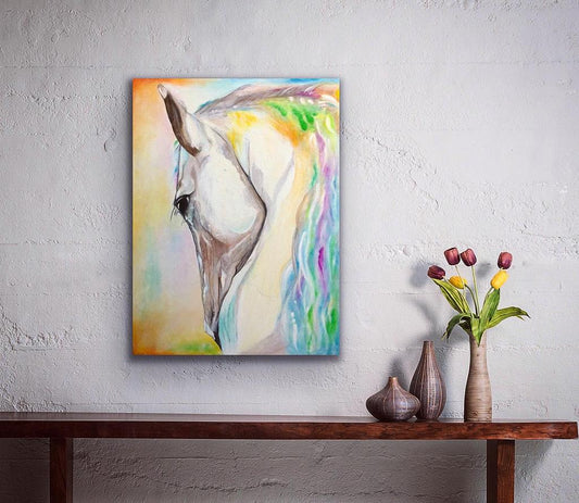 Hidden Majesty: A Mysterious Glimpse of a Horse's Head from Behind (24" x 36") 2023